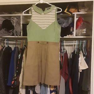 Dear creatures green and brown dress